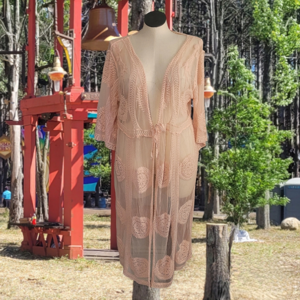 Long Lace Kimono Cover-up